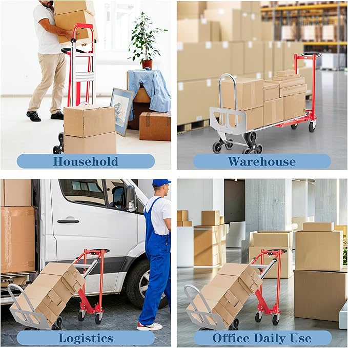 Convertible Hand Truck -1, 000 lb Heavy-Duty Aluminum & Steel Dolly, 3-in-1 Mode - Image 7