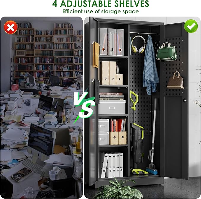 71.37" H Broom Closet Storage Cabinet - Image 6
