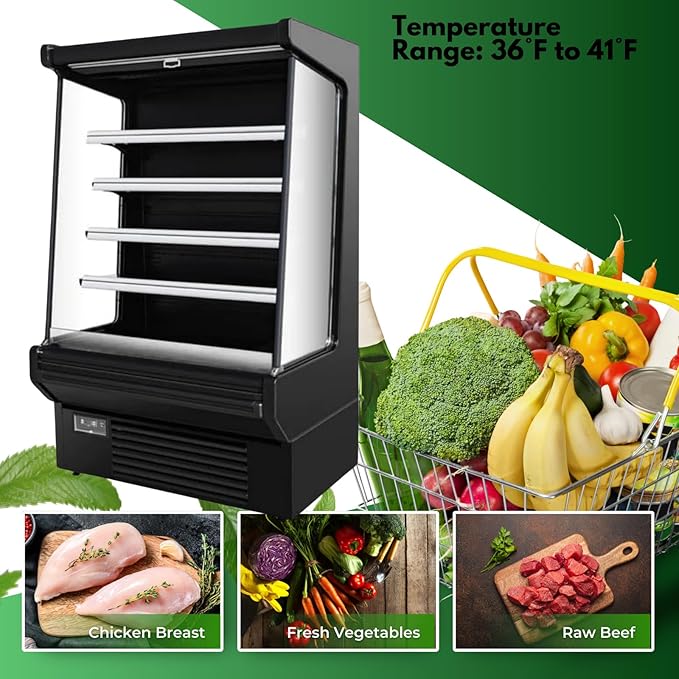 Food Refrigerated Display Case for Commercial Bakery Pastry Front Open Air - Image 5