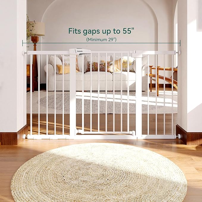 BABELIO 29-55 Inch Extra Wide Baby/Dog Gate, PressGuard P7, Metal Auto Close - Image 6