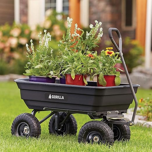 Gorilla Carts Poly Garden Dump Cart, 4 Cu Ft Tub, 600 lb Haul Capacity - Image 6