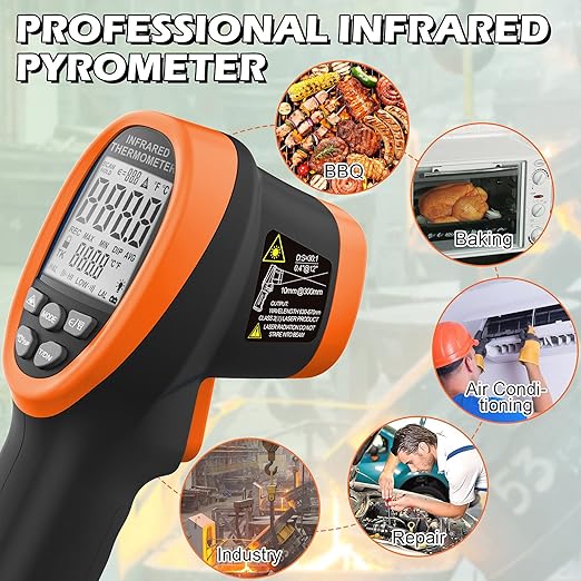 BTMETER BT-1500 Pyrometer 30:1 Industrial Laser Thermometer Gun, -58℉ to 2732℉ - Image 2