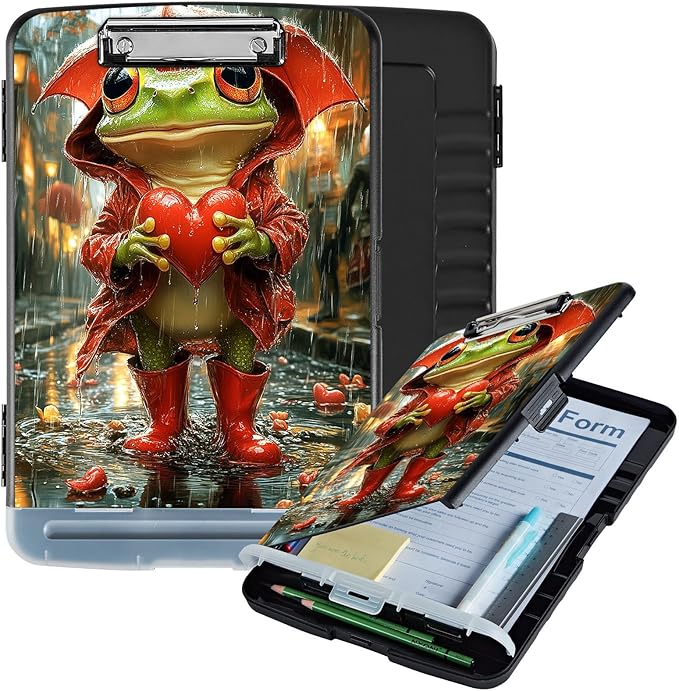 Clipboard with Storage Box & Pen Holder, Heavy Duty Clip Boards 8.5x11 by Unknown