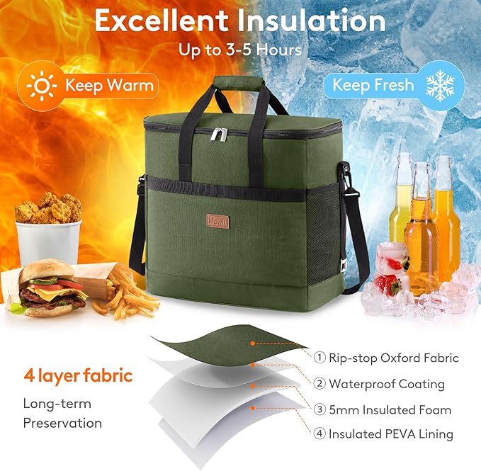 Lifewit Cooler Bag 30/50/60 Cans Collapsible and Insulated Large Lunch Bag - Image 4