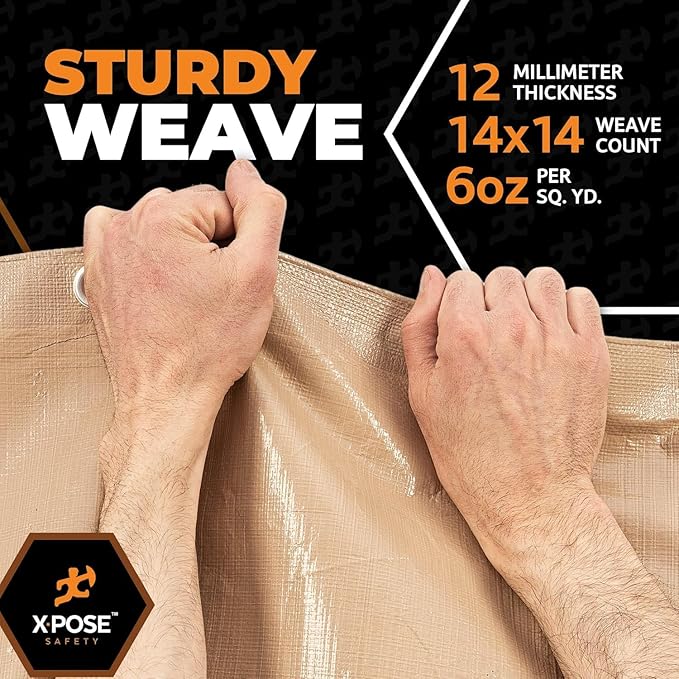 Heavy Duty Tan Poly Tarp 24' X 36' - Image 5