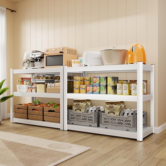 CJF Metal Storage Shelves, 3-Tier Garage Shelving Unit, Heavy Duty Adjustable - Image 7