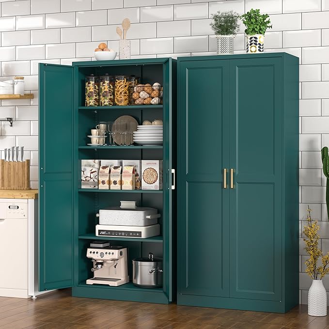 Kitchen Pantry Cabinet, 71 Inch Tall Metal Pantry Cabinet - Image 2