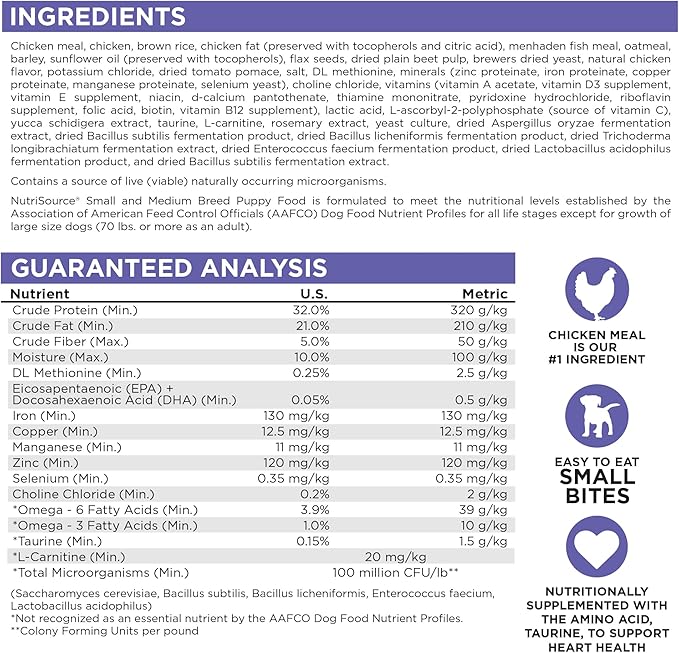 NutriSource Puppy Food for Small and Medium Breeds, Chicken Meal and Rice - Image 8