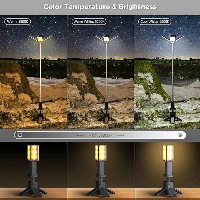 Telescopic Camping Lights Rechargeable 14000 mAh Led Multifunction Magnetic - Image 3