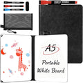 8.4" x 6" Portable White Board Dry Erase Notebook, PU Leather Shell Double by CABPLROI