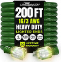 200ft Outdoor/Indoor Extension Cord 16/3 Gauge Heavy Duty 3 Prong SJTW by LifeSupplyUSA