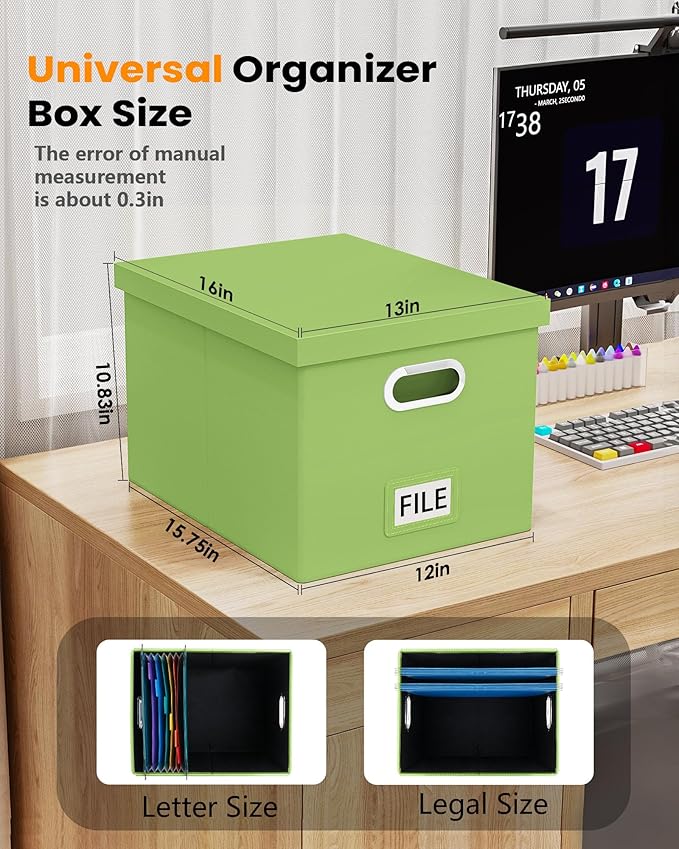 2 Pack File Storage Organizer, Portable File Box - Image 3