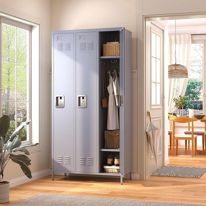 3 Doors Locker Storage Cabinet, Metal Locker - Image 5