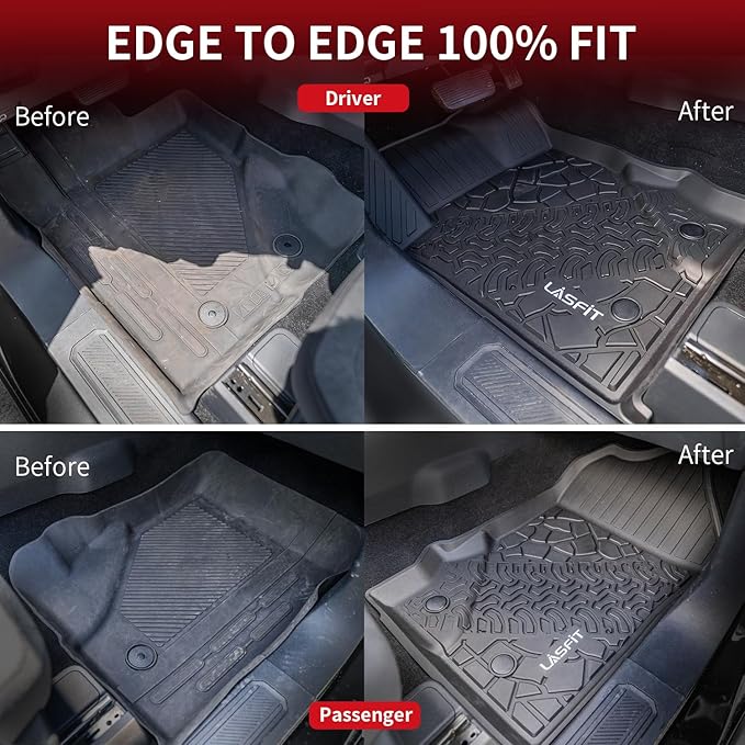 LASFIT Floor Mats for Ford Bronco 4-Door 2025 2024 2023 2022 2021 TPE All - Image 5