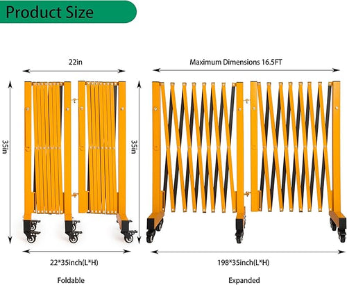 16.5FT Expandable Barricade Gate, Expandable Metal Barricade Gate Alloy Fence - Image 2