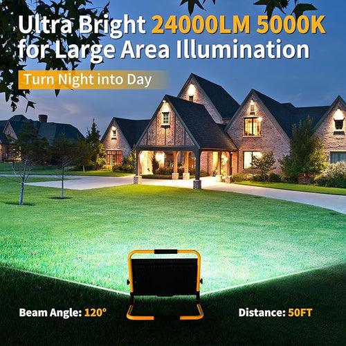 24000LM LED Work Light, 200W Ultra Brighter Flood Light - Image 2