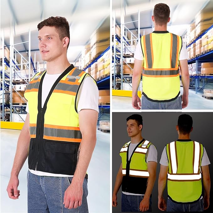 ProtectX 6 Pockets High Visibility Safety Vest - Image 7