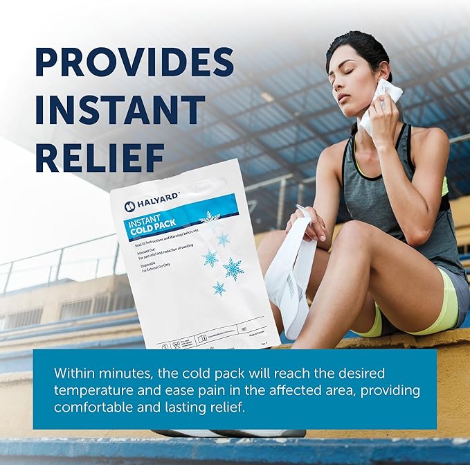 HALYARD Instant Cold Pack Disposable Cold Compress Ice Packs w/Flocking - Image 7