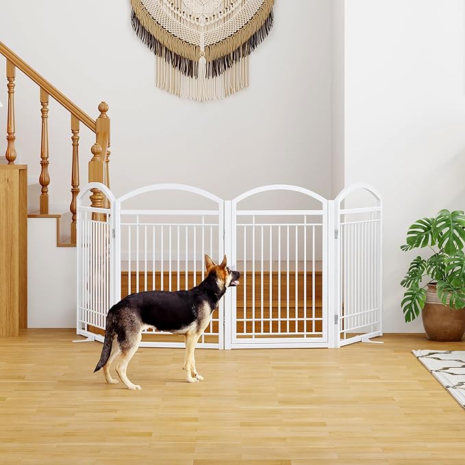Folding No-Assembly Metal Freestanding Dog Gate - Image 4