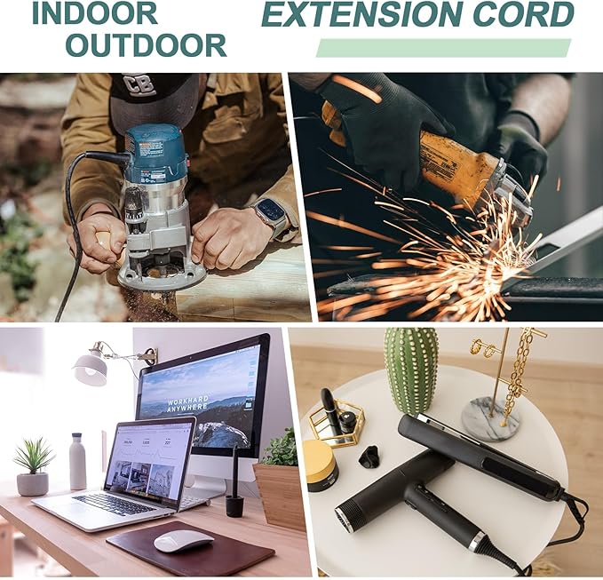 EP 3 Ft Indoor Extension Cord, 12/3 SJTW Heavy Duty Extension Cable - Image 7