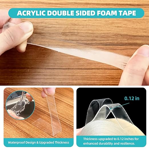 Double Sided Tape Heavy Duty 0.75in×20ft, Nano Tape Double Sided, Removable - Image 3