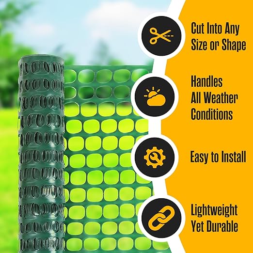 Houseables Fencing, Temporary Fence, Snow Fence, 4x100' Feet, 10.55 lb/roll - Image 3