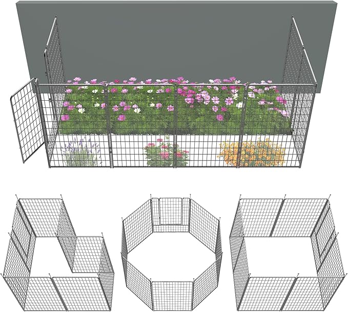 FXW Garden Fence Outdoor for The Yard – 50in x 20.8ft Heavy Duty Metal Animal by FXW