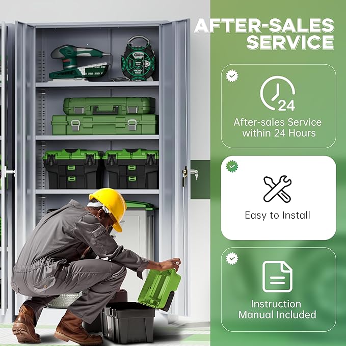 INTERGREAT Metal Storage Cabinet, Locking Tool Cabinets - Image 4