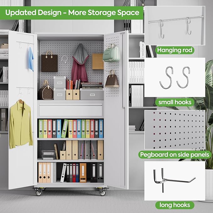 71" H Metal Garage Storage Cabinet - Image 5