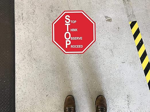 "Stop, Proceed" Stop Sign- Durable Laminated Vinyl Floor Sign- Sign by - Image 2