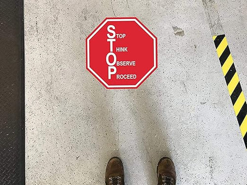 "Stop, Proceed" Stop Sign- Durable Laminated Vinyl Floor Sign- Sign by - Image 2