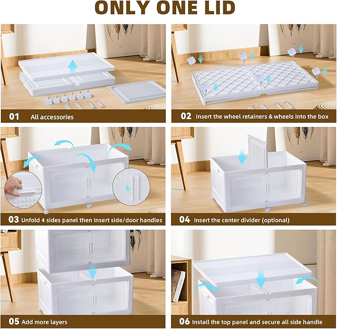 FINCHESCLUB 752QT Extra Large Stackable Storage Bins - Image 5