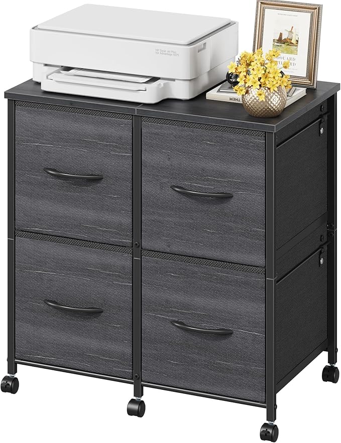 4 Drawer Lateral File Cabinet, Mobile Filing Cabinet by HIGDBFE