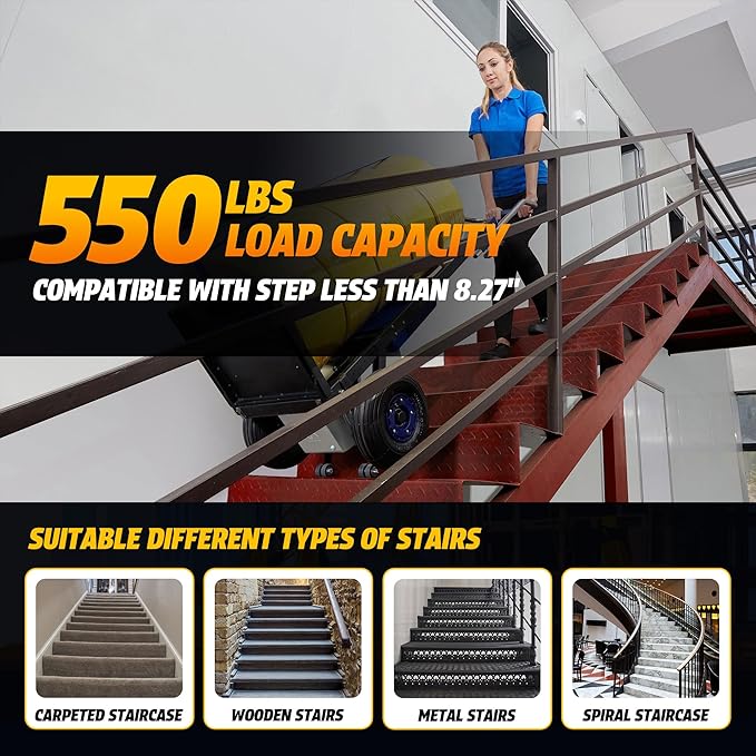 Electric Stair Climbing Hand Trucks Dolly Cart, 550lbs Heavy Duty Stair Climber - Image 6
