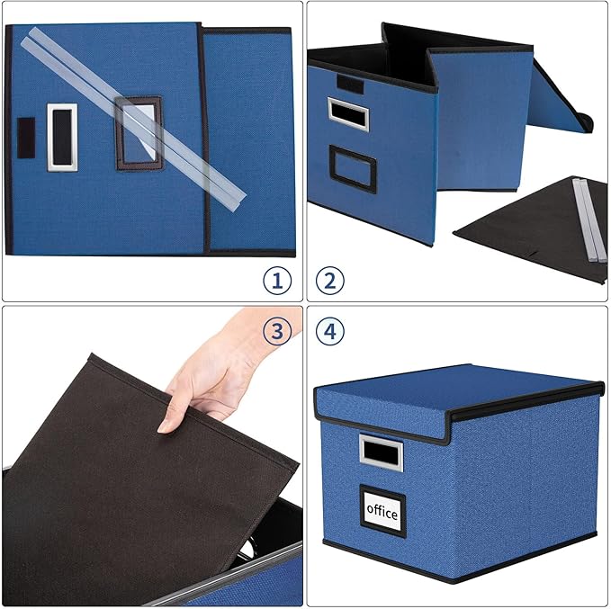 Huolewa Decorative File Organizer Boxes Office Document Storage - Image 7