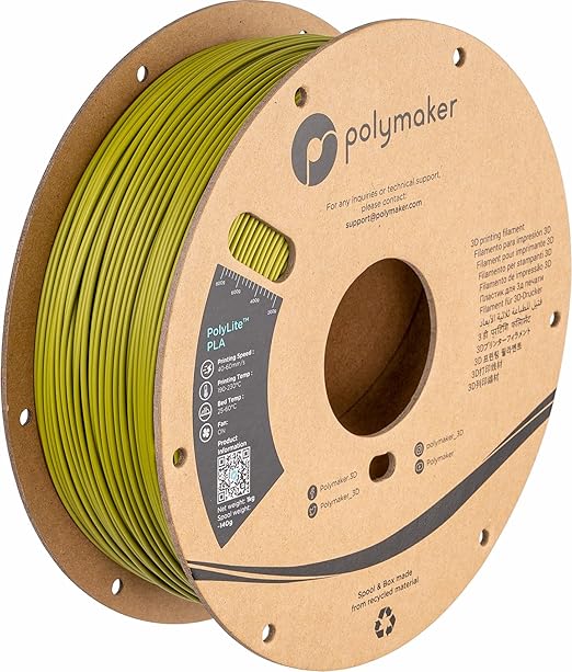 Polymaker PLA Filament, Olive Green 3D Printing PLA Filament 1.75mm 1kg by Polymaker