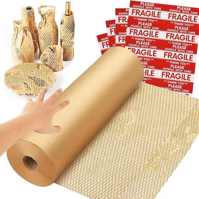 Honeycomb Packing Paper Wrap 15''x328', Substitute Alternative by NAPALOOK