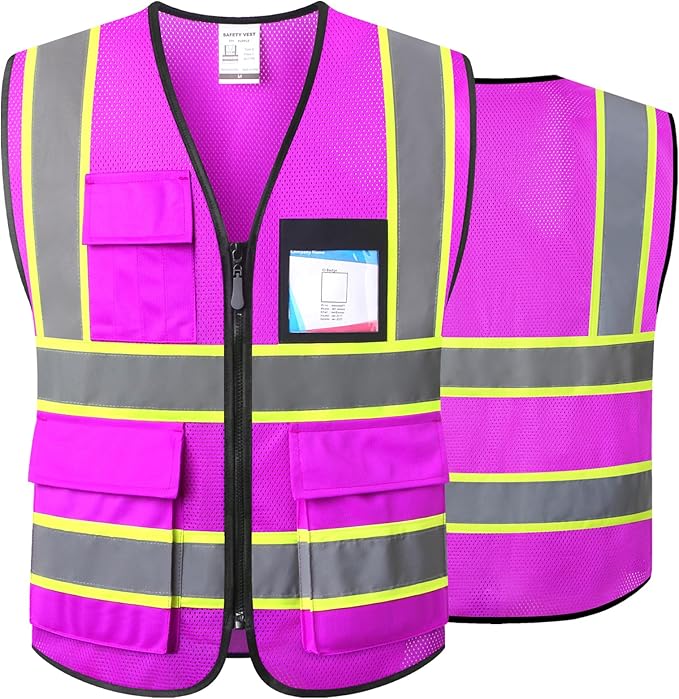 Purple Safety Vest for Men Women Reflective by Ekkosafety