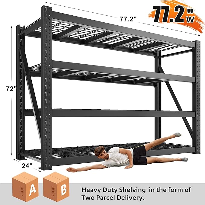 Bepatio 8000LBS Garage Shelving Heavy Duty, Metal Shelving Unit, Industrial - Image 3