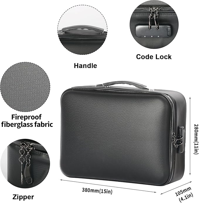 Fireproof Safe Document File Organizer Box, 5200°F Portable File Organizer - Image 5