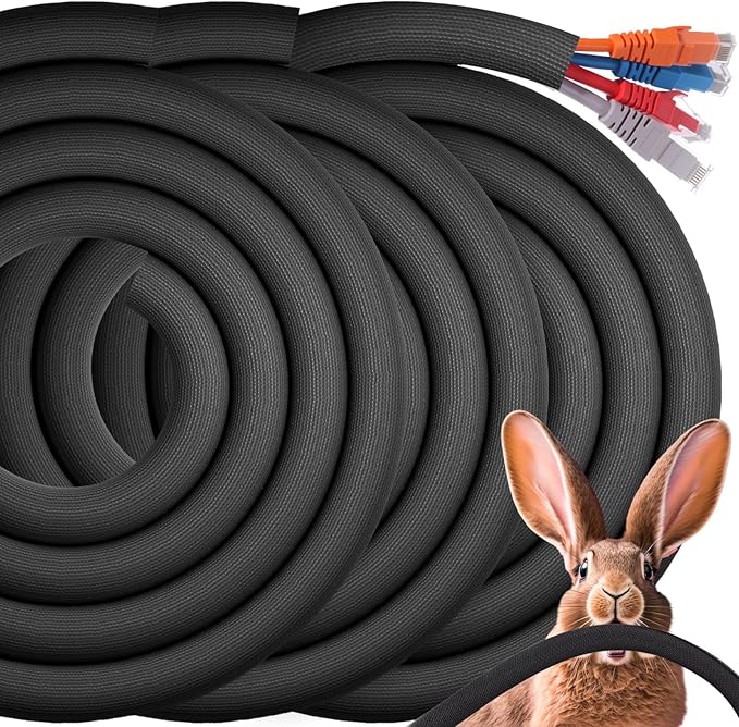Poen 3 Pack 30ft Cord Protectors from Pets No Chew, 1/2 Inch Ultra Durable Cord by Poen