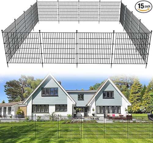 15 Panels No Dig Decorative Outdoor Garden Fence by SecureSpacesCleanerPlaces