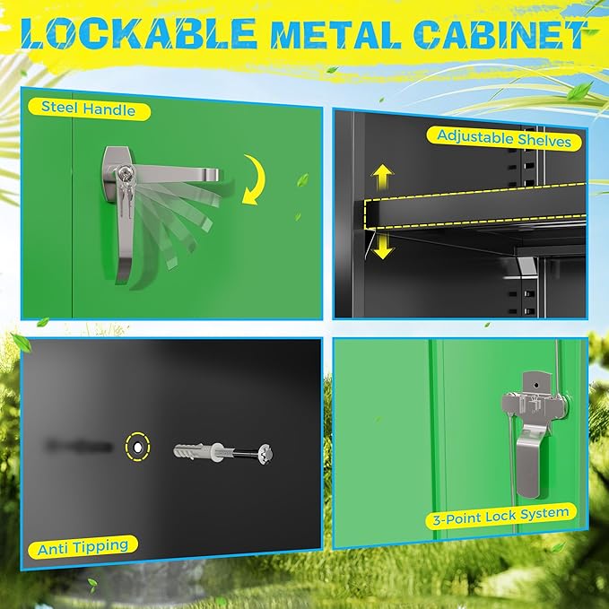 Pataku Metal Storage Cabinet, File Cabinets - Image 5