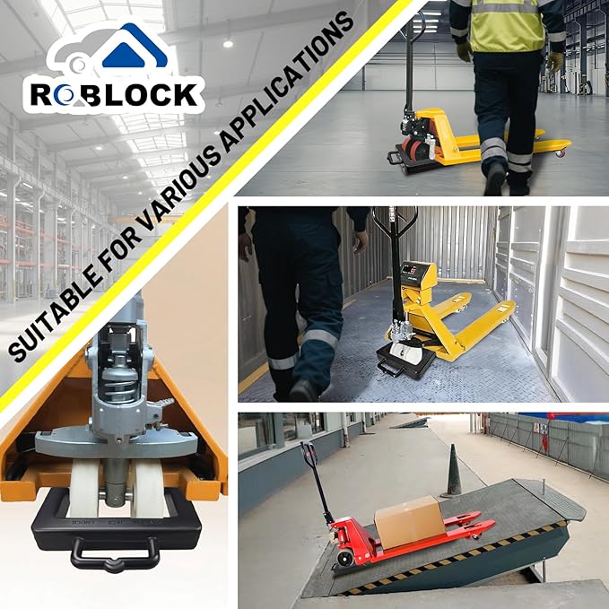 ROBLOCK 2 Pack Rubber Pallet Jack Chock Heavy Duty Wheel Chock, Pallet Jack - Image 7