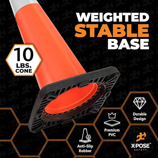 Xpose Safety 36 Inch Orange Slim Line Traffic Cones - Image 5