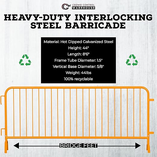 Angry Bull Barricades Metal Interlocking Steel Barricade - Image 2