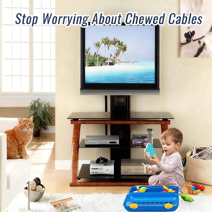 3/4" - 6.6FT Hook and Loop Cable Sleeve, Dog Cat Cord Protector Waterproof - Image 7