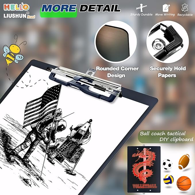 Aluminum Metal Clipboard Sturdy Stainless Hangable - Image 3