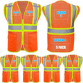 Custom Safety Vest with Logo Pockets High Visibility Reflective Vests by CustomTok