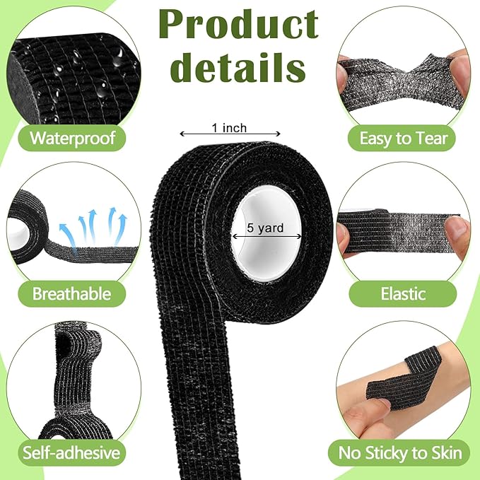 Treela 36 Pcs Self Adherent Bandage 1" X 5 Yard Wrap Breathable Cohesive - Image 2